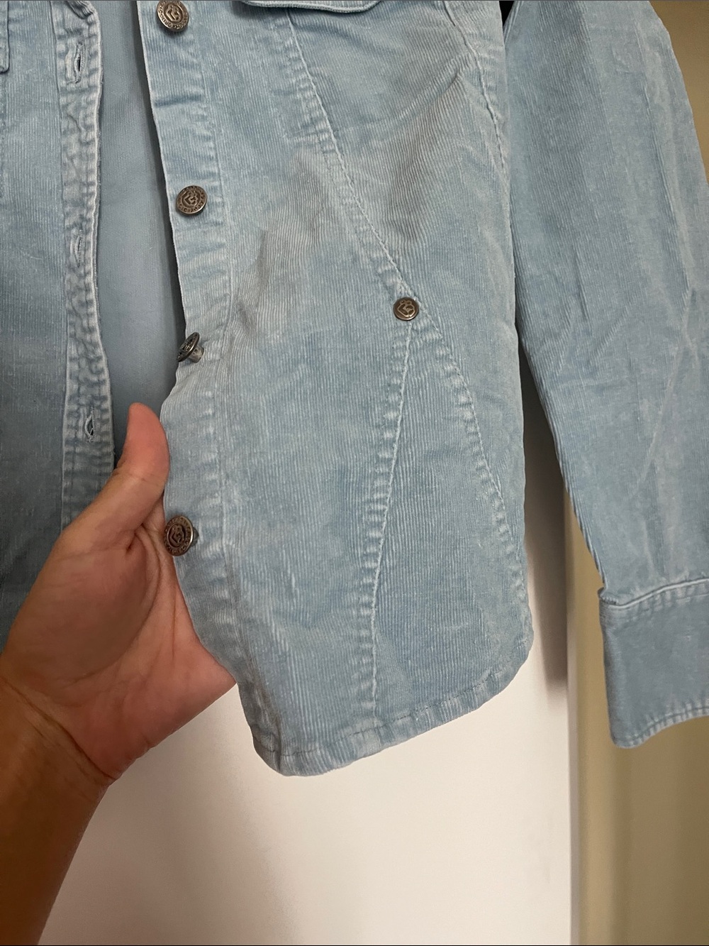Light Wash Women's Jacket with Button Front - Picture 2 of 6